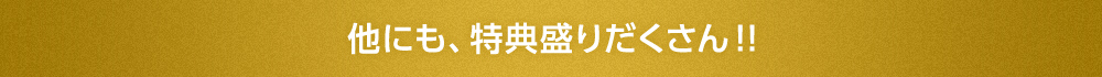 他にも、特典盛りだくさん！？